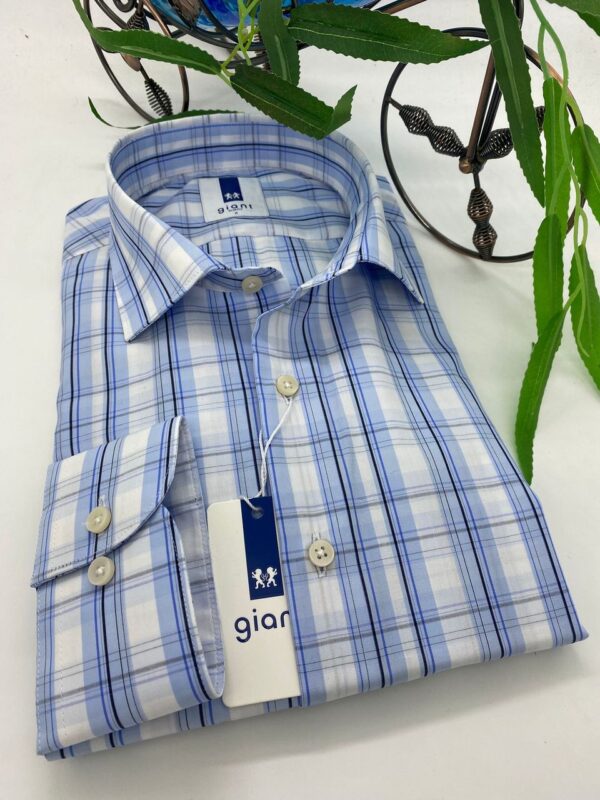 Chemise à carreaux bleu ciel – GIANT Slim Fit