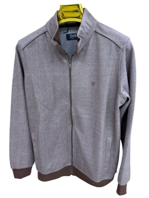 Veste zippée ZMR – Beige clair et finitions chocolat